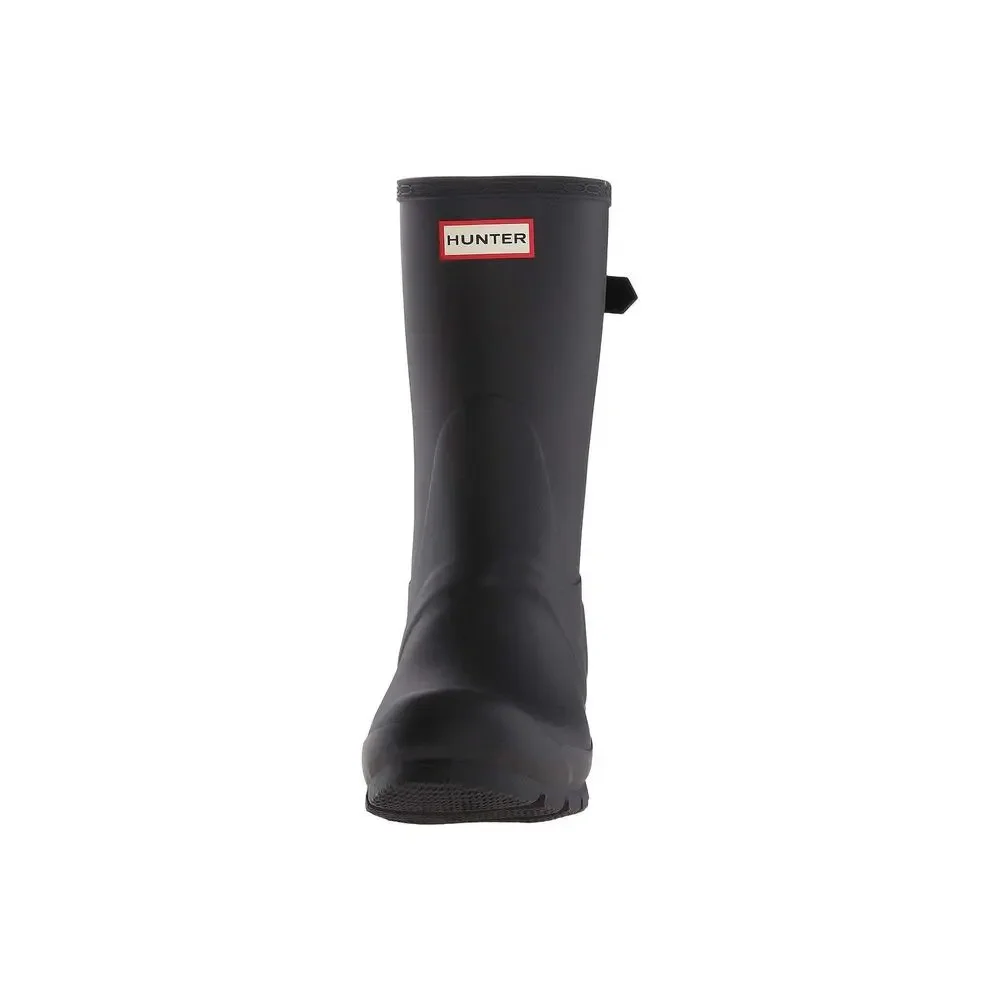 HUNTER ORIGINAL SHORT BACK ADJUSTABLE RAIN BOOTS BLACK 8 M